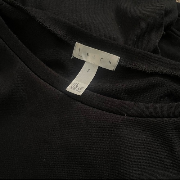 Leith Ruched Long Sleeve Dress, black, Small - Picture 4 of 6